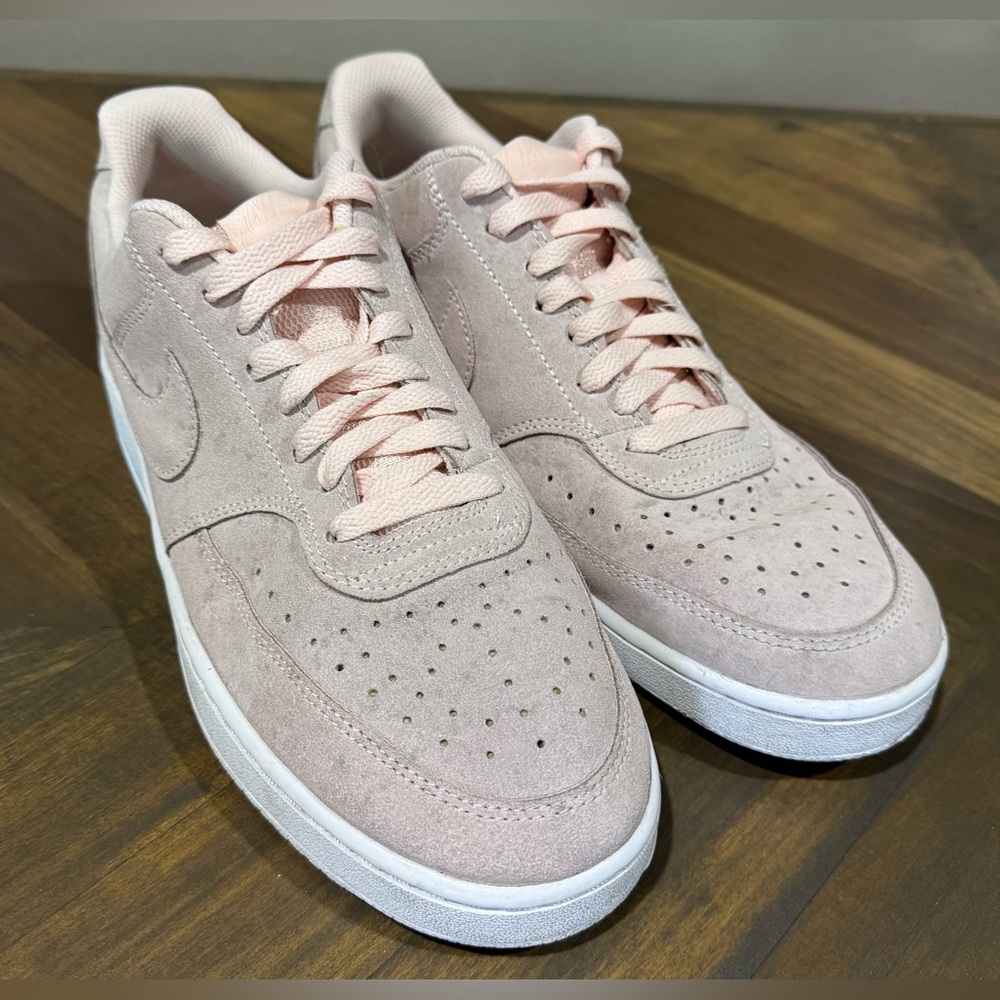Nike Court Vision Low Orange Pearl/ White Suede Casual Sneakers | Womens 11